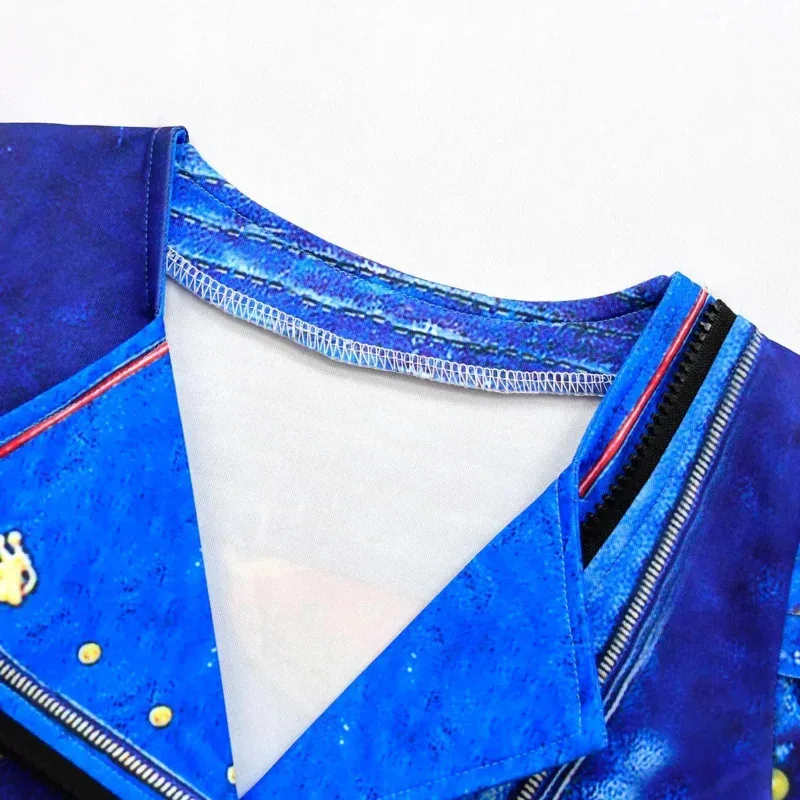 Kinderen Afstammelingen 3 Mal Kostuum voor Meisjes Evie Cosplay Kostuum Childs Fantasia Halloween Kleding Pruik Verjaardagsfeestje Fancy Dress