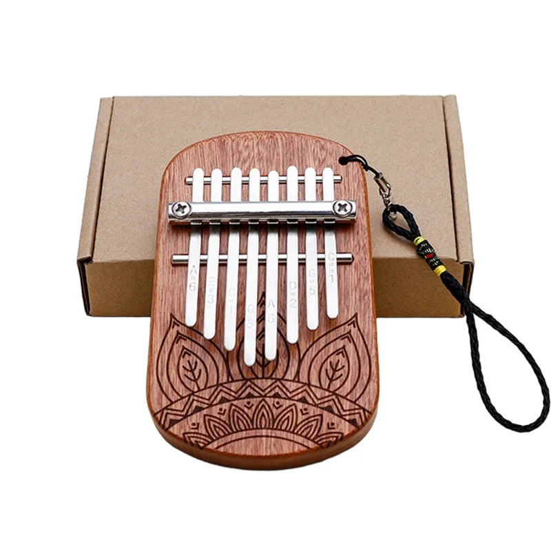 Mini Kalimba 8-Tasten Professionelles Daumenklavier Tragbares Fingerklavier Geschenk Sapelli Holz Kinderklavier Anfänger Musikinstrumente