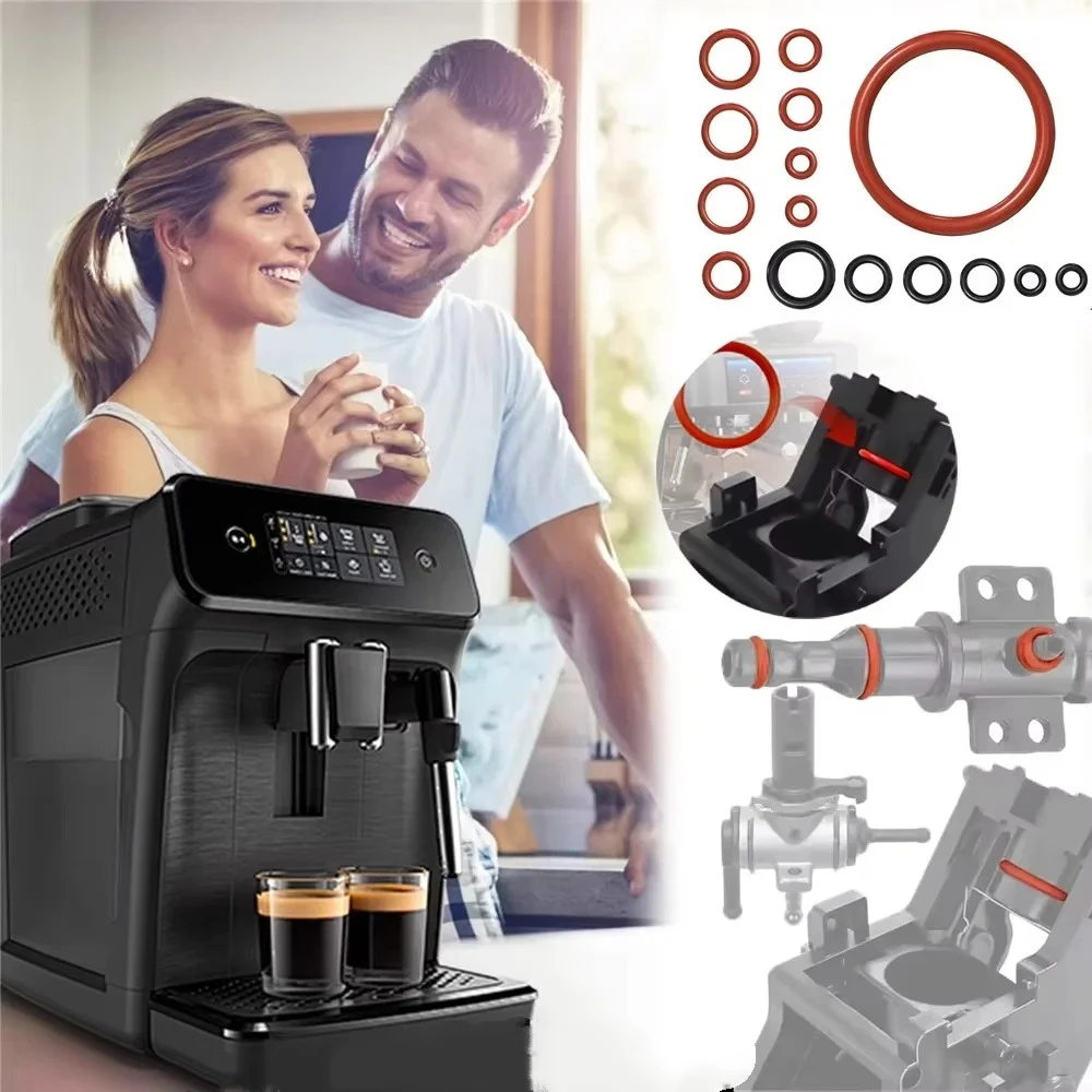 1set O-Ring Seal Kit Silicone Gasket Tools For Food Grade Coffee Machine Brewing Group Spout Connector Maintenance Accessories