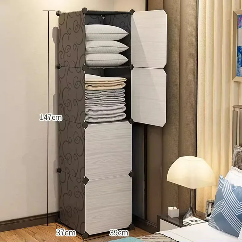 Simple Cabinet Wardrobe Partitions Clothes Storage Organizer Closet System Cube Kids Display Door Guarda Roupa Salon Furniture