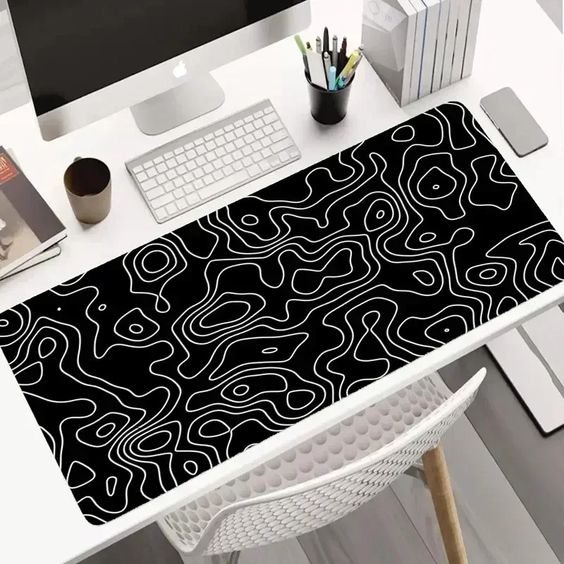 لوحة ماوس ألعاب كبيرة، حصيرة ألعاب فنية تجريدية للكمبيوتر المحمول، وسادة لوحة مفاتيح مكتبية غير قابلة للانزلاق، حافة قفل مطاطية، سجادة
