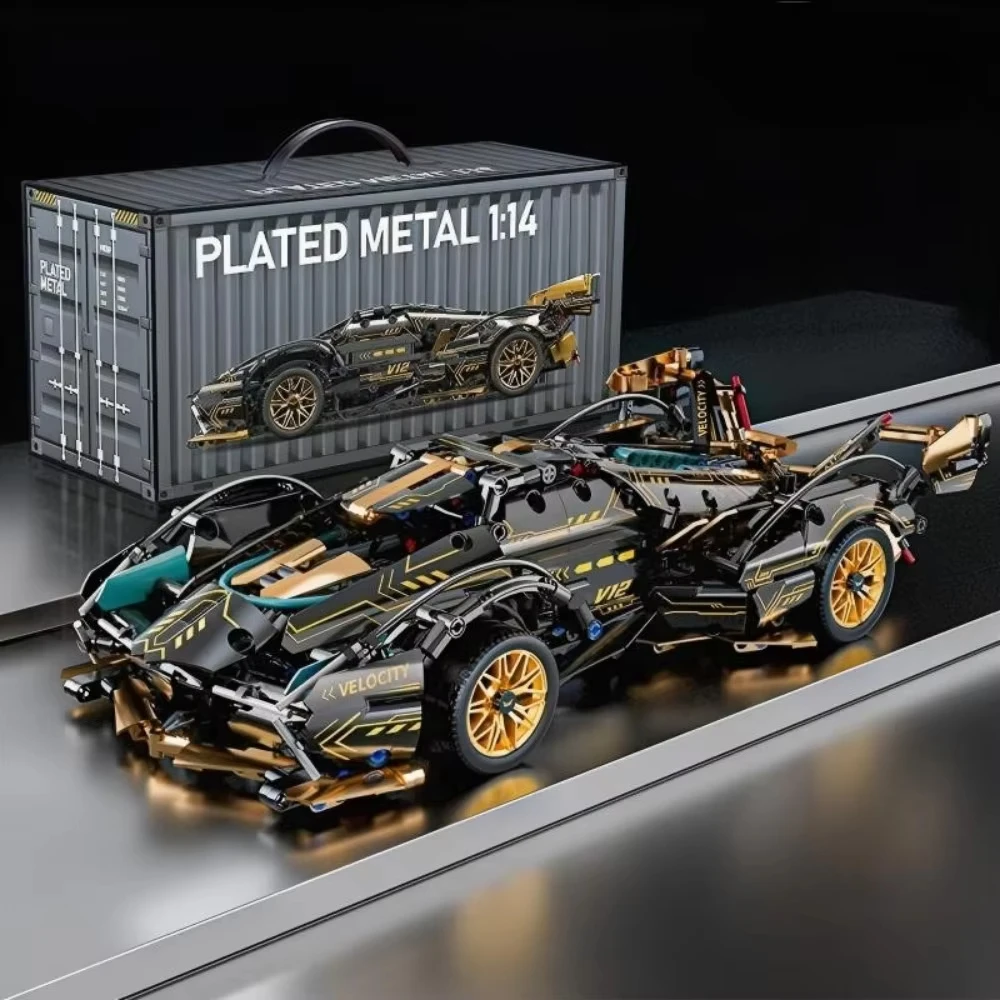 ตัวต่อรถแข่งสุดเท่ ขนาด 1:14 ชุดประกอบโมเดลรถสปอร์ต DIY ของเล่นเสริมพัฒนาการสำหรับเด็กผู้ชาย อายุ 8-12 ปี