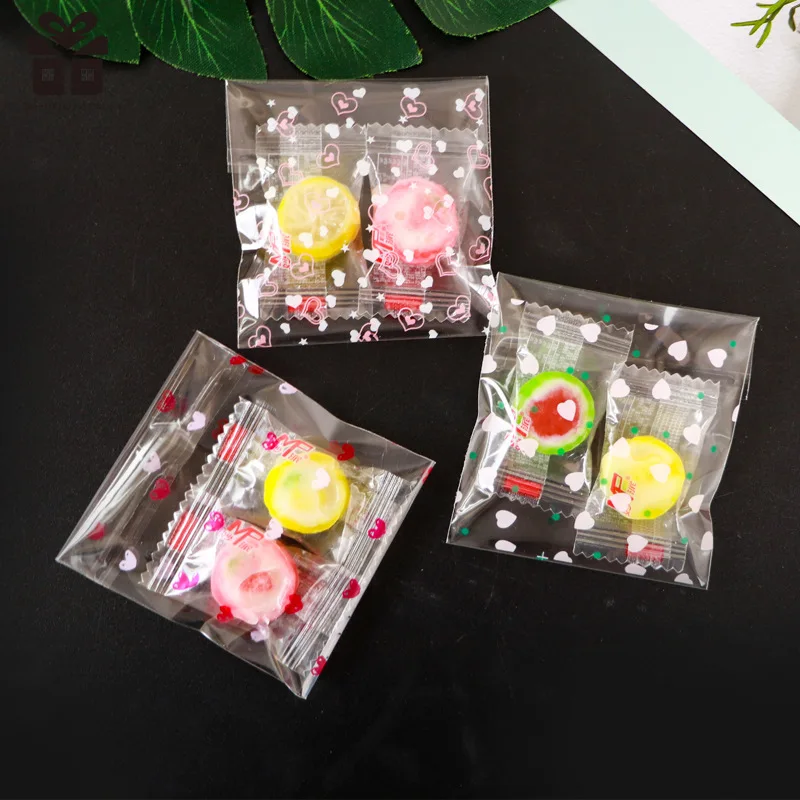 100pcs/lot 7cm Clear Candy Bag Transparent Plastic Bag Cookie OPP Bag For Wedding Birthday Party Decor DIY Gift Packaging Pouch