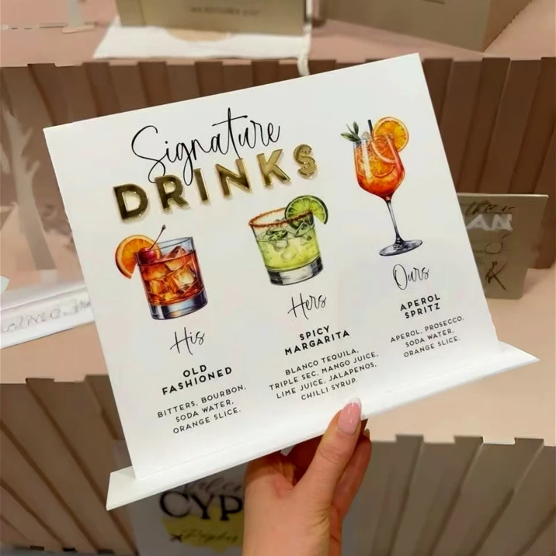 

Landscape Custom Wedding Bar Sign Signature Drinks Menu His Hers Ours Wedding Cocktail Menu Luxury Wedding Décor