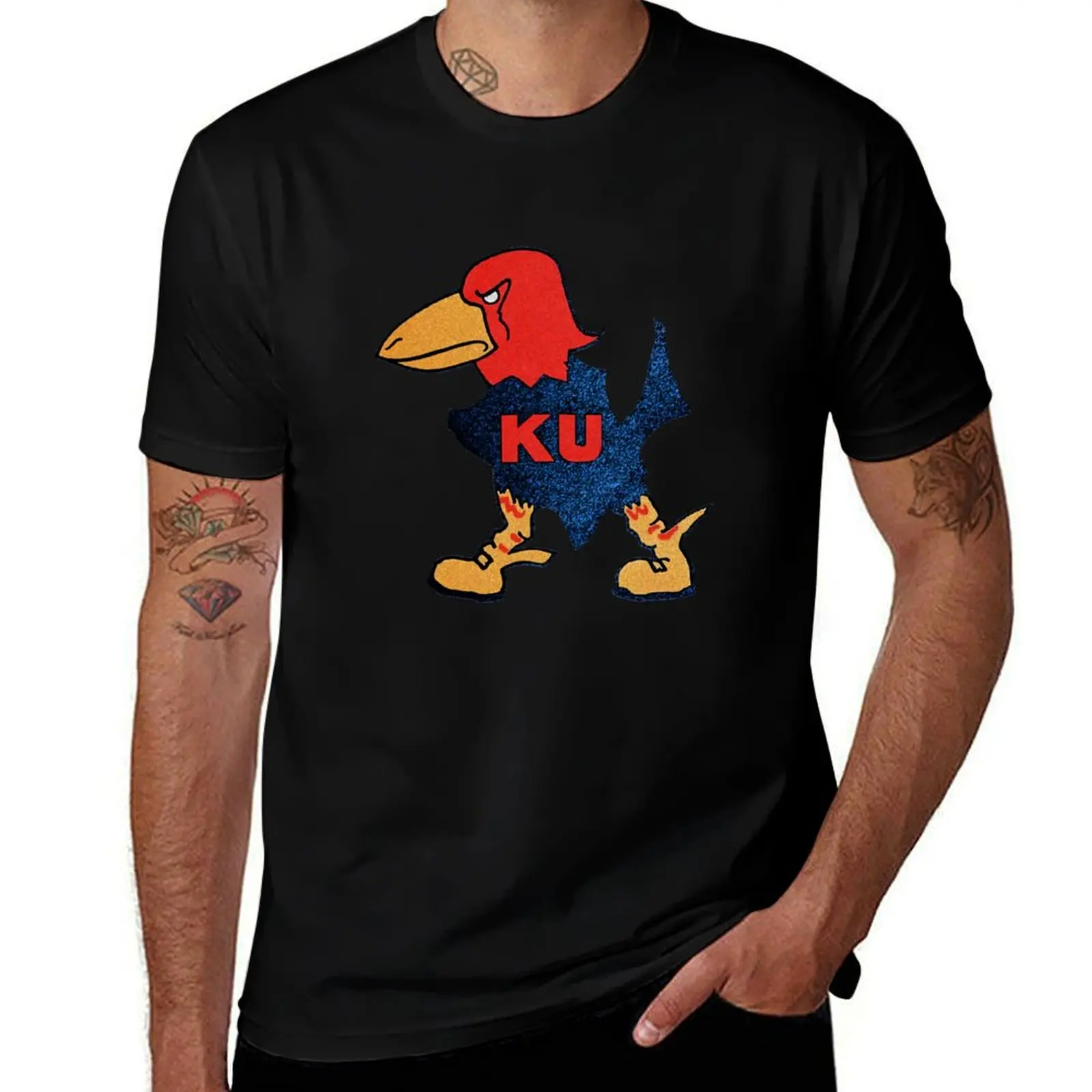 

1923 KU Jayhawk T-Shirt cotton t shirts man 100% cotton tshirt 100% man t shirt heavy cotton T-Shirt