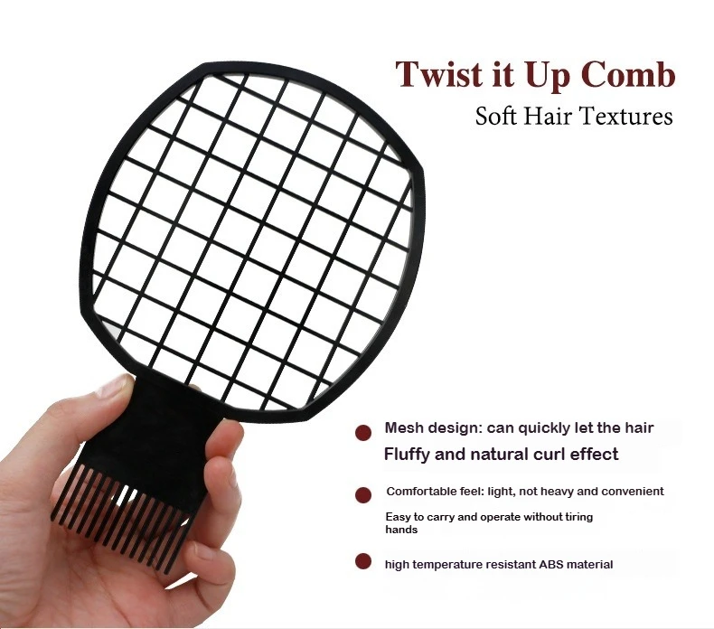 2 في 1 مشط جديلة قذرة الأفرو تويست مشط الشعر الأفريقي الرجال تصفيف الشعر الأفرو المهنية مشط تويست موجة مجعد فرشاة أمشاط #6