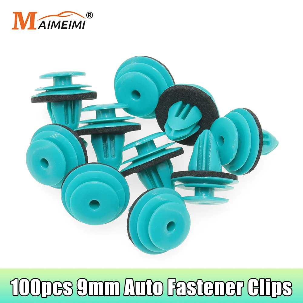 100 stücke 9mm Loch Auto Fastener Clips Lärm Isolierung Auto Zubehör Kunststoff Stamm Schraube Nieten Verschluss Push-Clip auto Liefert