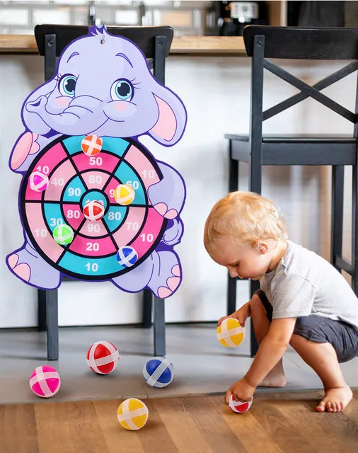Zabawki Montessori dla dzieci w wieku od 2 do 4 lat Kreskówka Tablica do darta Zwierzęta Przyklejona piłka Rodzinne interaktywne zabawki edukacyjne Dziecko