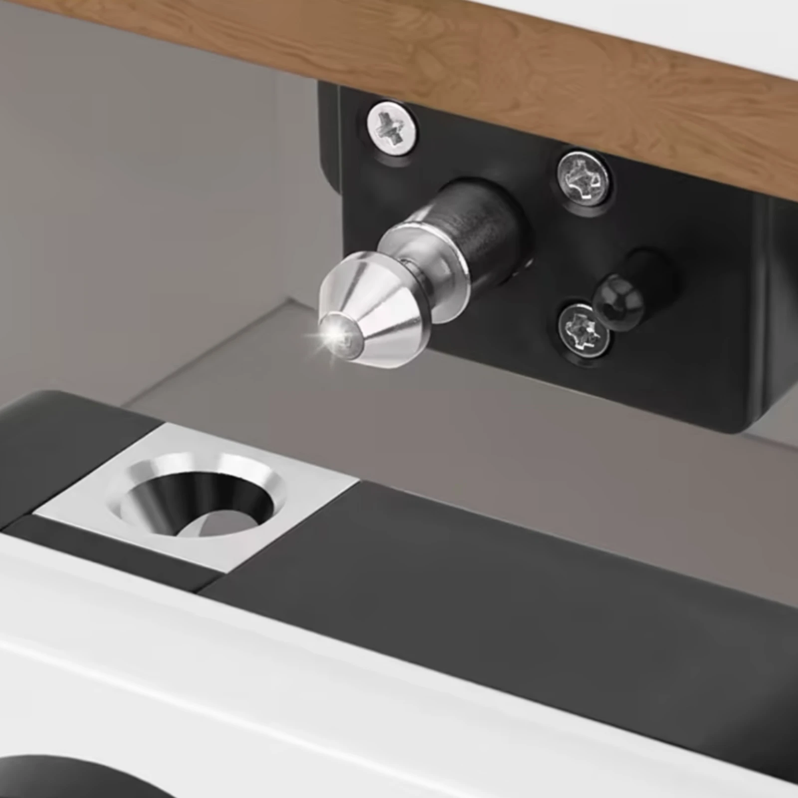 Smart Biometric Drawer Lock Press Panel Biometric Drawer Lock Home Security Black Circular Circular Band Design for Drawers