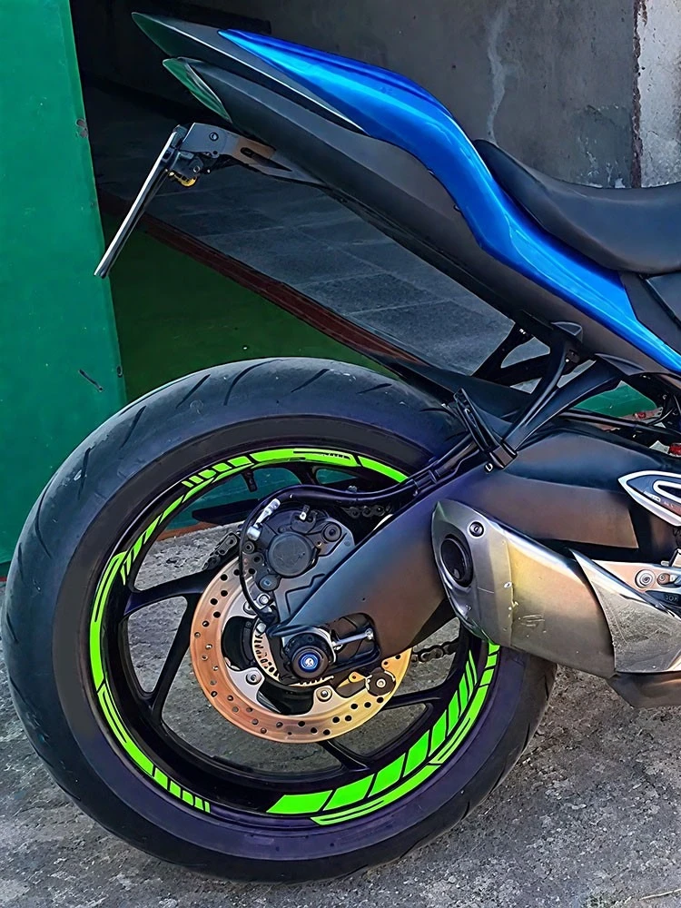 16 stks/vel voor 17in Motorfiets Hub Stickers Streep Waterdichte Vinyl Decals voor YAMAHA Honda Kawasaki Suzuki BMW KTM Triumph - afbeelding 2