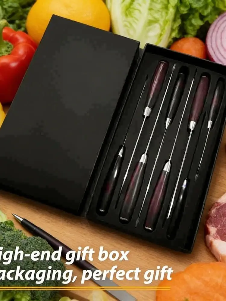 8-teiliges Professionelles Küchenmesser-Set mit Lasermuster Kochmesser mit Geschenkbox Mehrzweck-Kochmesser-Set für die Heimküche