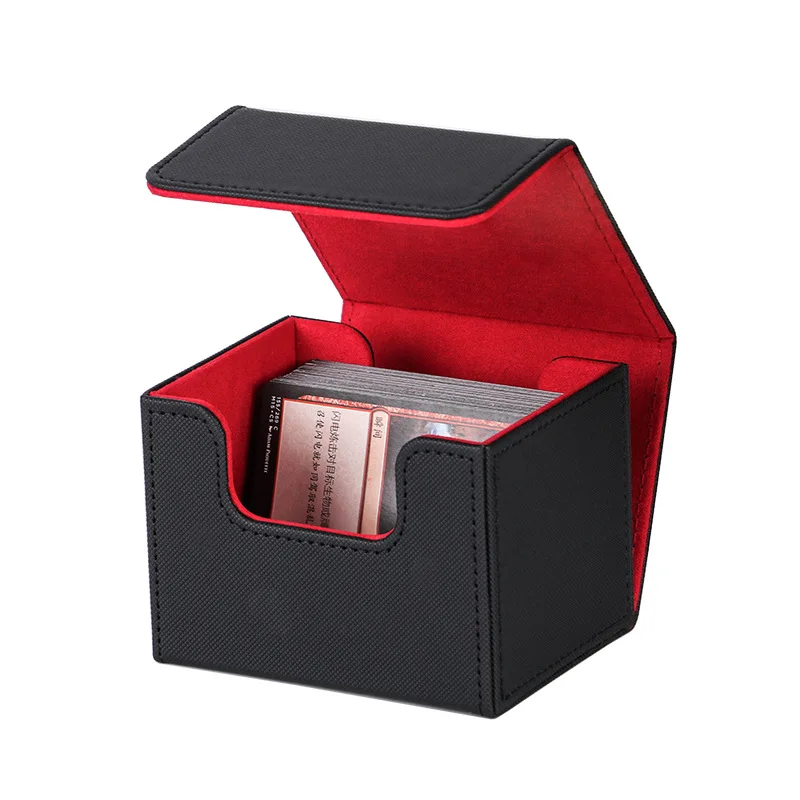 1 Pack Leather Deck Card Boxes 100+ Card Deck Game Box Magnetic Playing Card Deck Card Storage Box for 100 Plus Cards Compatible