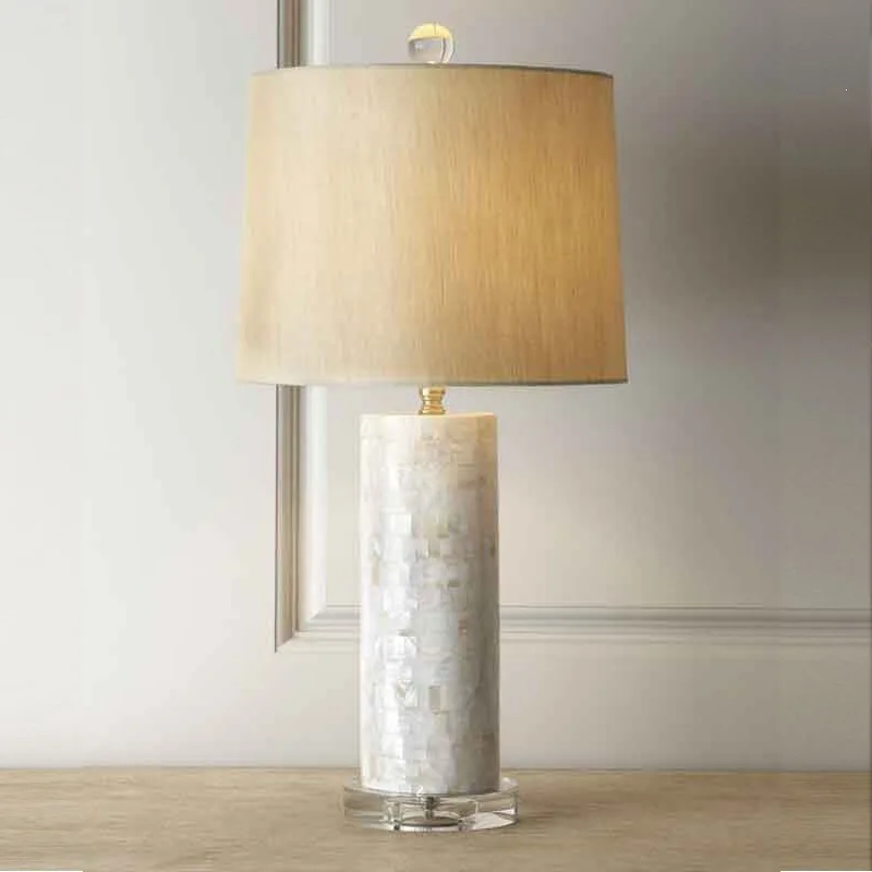 Crystal shell living room table lamp modern simple bedside lamp