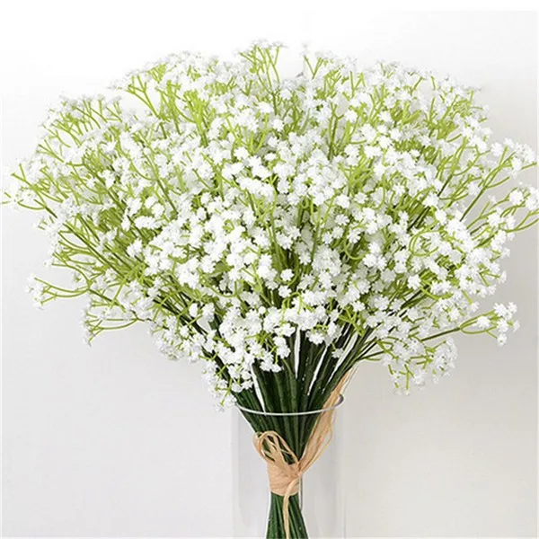 1pcs Baby’s Breath Artificial Cloth Flower White Gypsophila Bouquet Wedding Plant Decor Home Bedroom Decoration DIY Floral