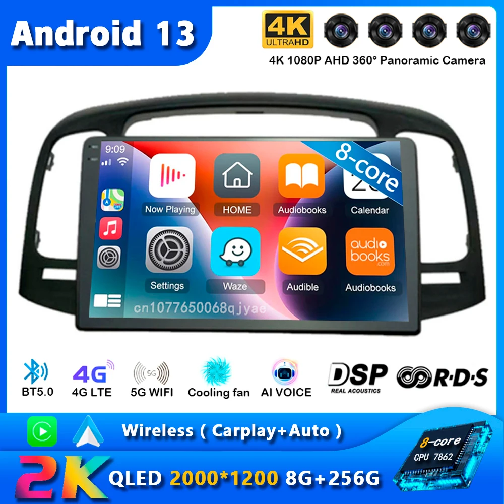 

Android 13 Carplay Car Radio For Hyundai Accent 2008 2009 2010 2011 Navigation GPS Multimedia Player WiFi+4G Auto video BT 2 DIN