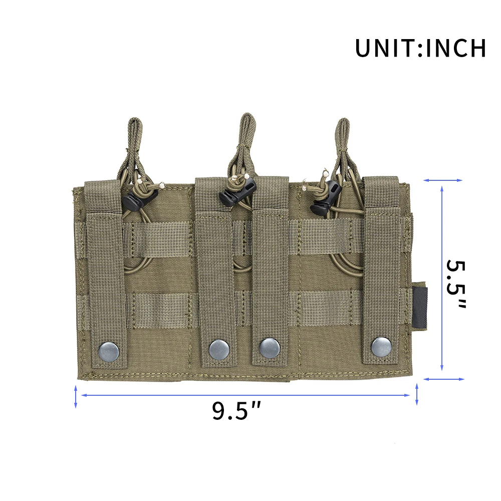 Triplo Mag Tactical Magazine Pouch, Molle Bag, Acessórios de Caça, Torch Holster, 7.62, AK, 74, 47, AR15, M4, 5.56