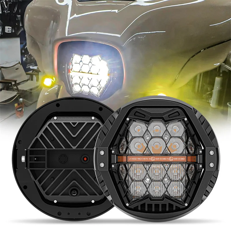 

Motorcycle 7Inch LED Halo Headlight Halo DRL Angel Eyes Lamp for Harley Honda Yamaha For Touring Electra Glide 7" Moto Headlamp