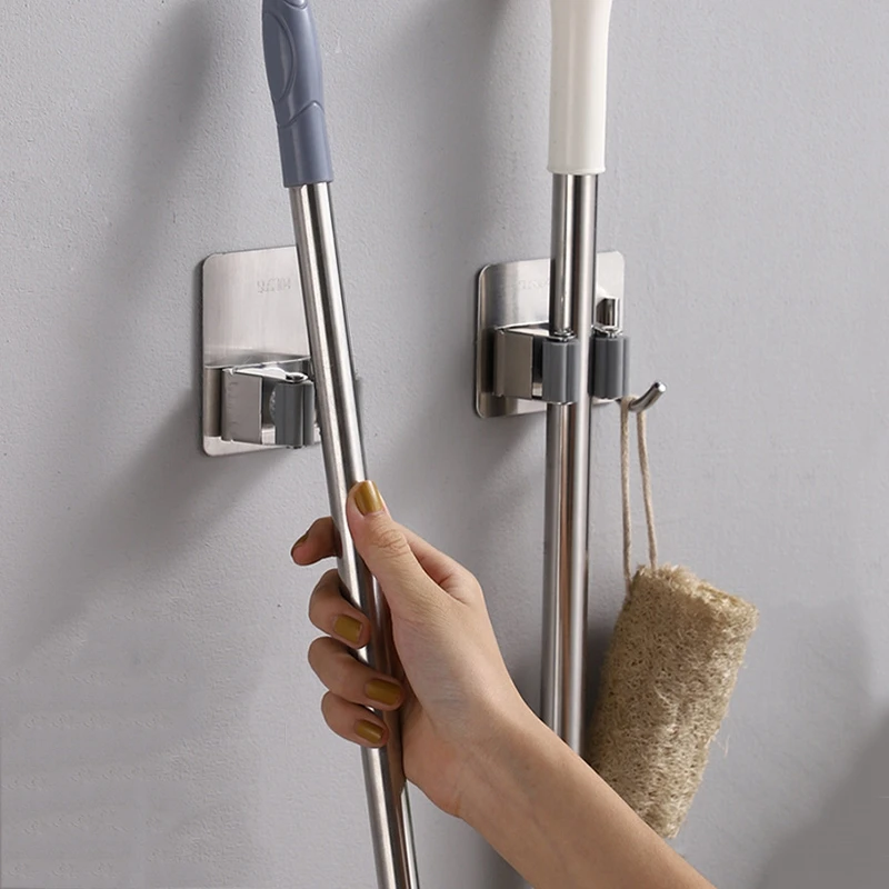 Mehrzweck-Haken, selbstklebend, zum Aufhängen an der Wand, Mopp-Rack, Besenaufhänger, Haken für Küche, Badezimmer, Organisation, Heim-Organizer, Zubehör ﻿ – Detail 2
