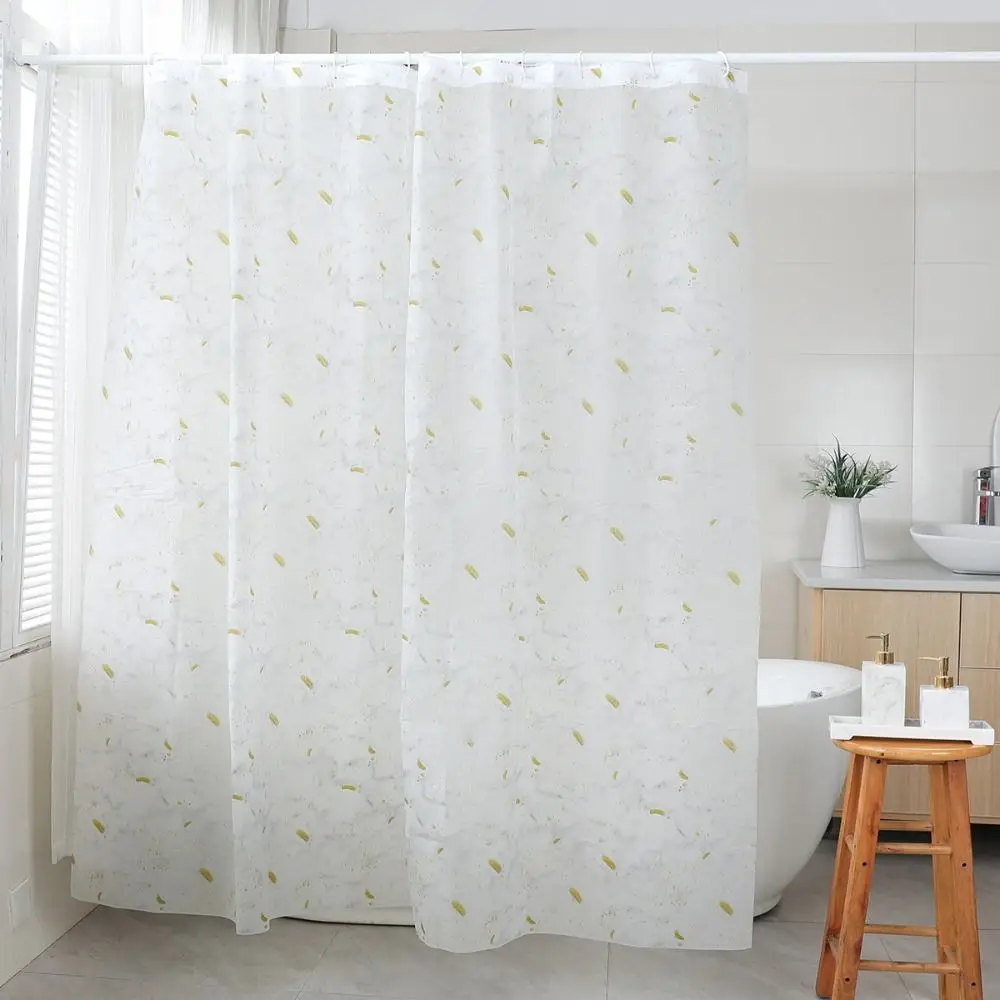 Waterproof Shower Curtain High Quality with Hook Mildew Proof Printed Shower Curtain Thickened PEVA Bathroom Curtain