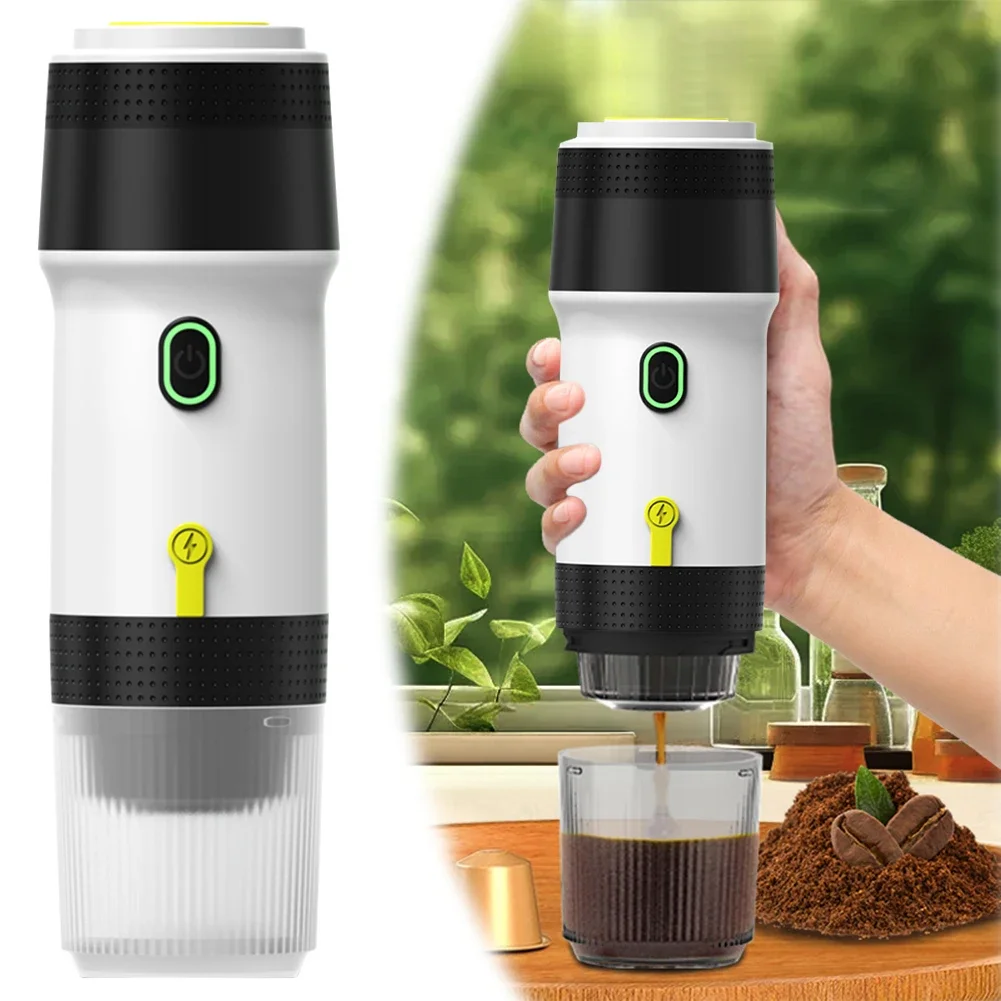 60ml Portable Italian Espresso Machine Fit for Coffee Capsule/Powder Travel Coffee Maker Electric Coffee Pot for Car & Home