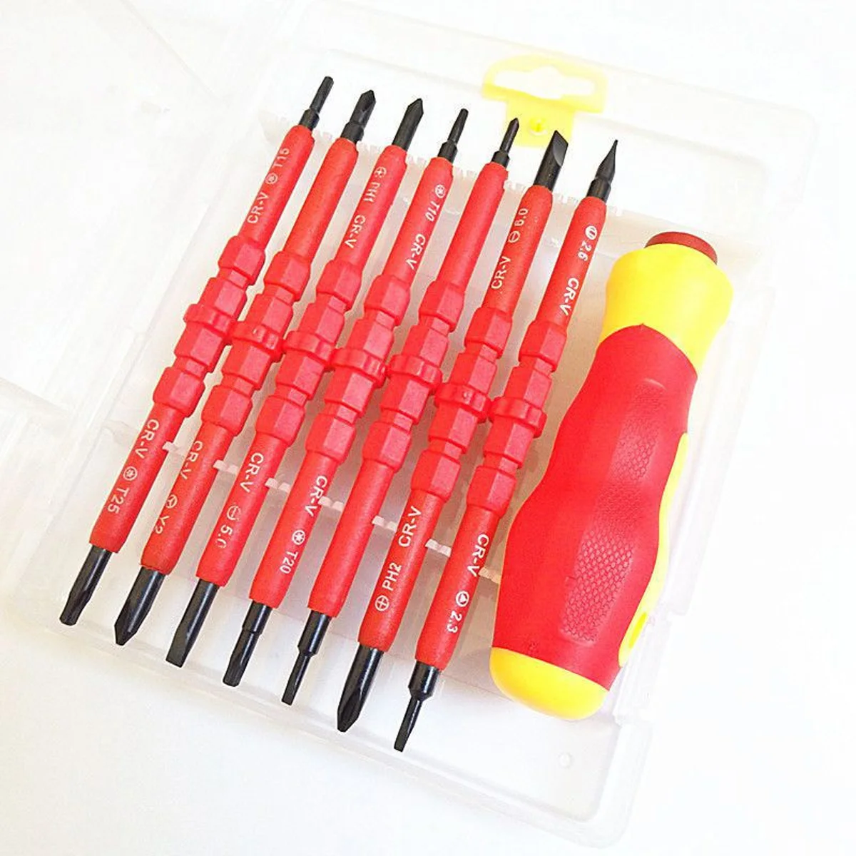 3/14Pcs VDE Insulated Screwdriver Set Slotted Phillips Screw Driver Bits Kit With Tester Pen Electricians Hand Tools