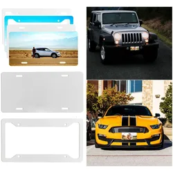 1Pc 0.65mm Sublimation License Plate Blanks License Plate Frame Blanks Automotive Metal Aluminium Bracket DIY Plate Car Tags