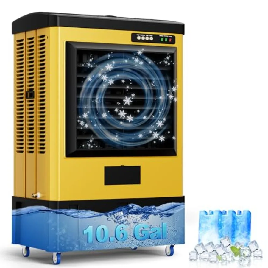 

Портативный испарительный охладитель воздуха 4800 CFM с баком для воды 10,6 галлонов, автоматической подачей воды, 3 скоростями и осцилляцией на 120°