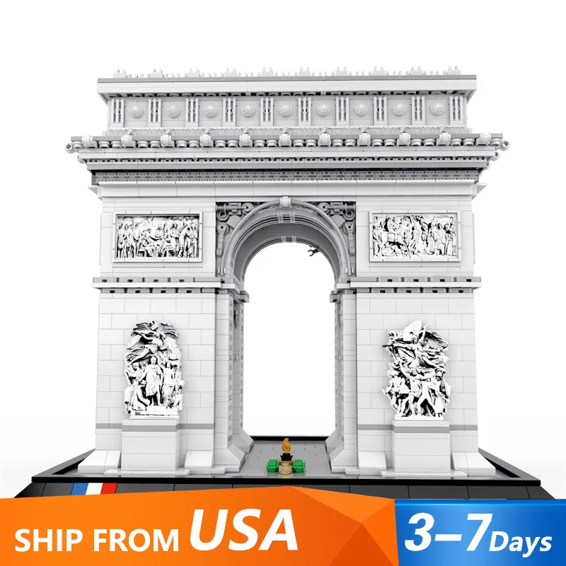 

The Arc de Triomphe in Paris Landmark House Buildings Sets, City Street Scene 3718PCS Model Modular Buildings Blocks Gift