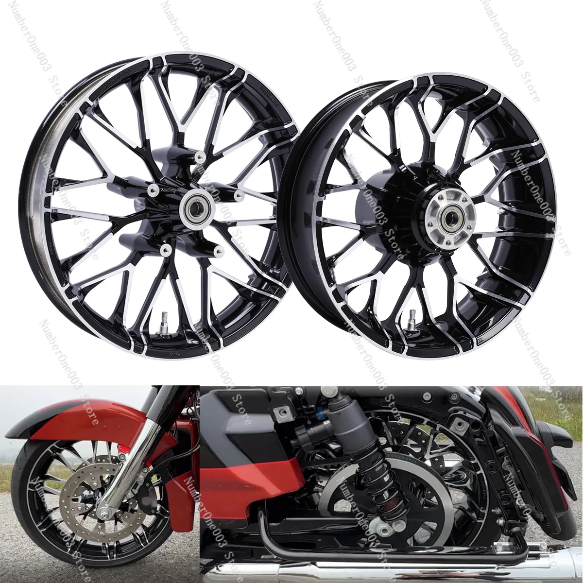 

XMT 19'' Front Wheel Rim & 18" Rear Wheel Rim Fit for Harley Road King Glide 2008-2023 ABS