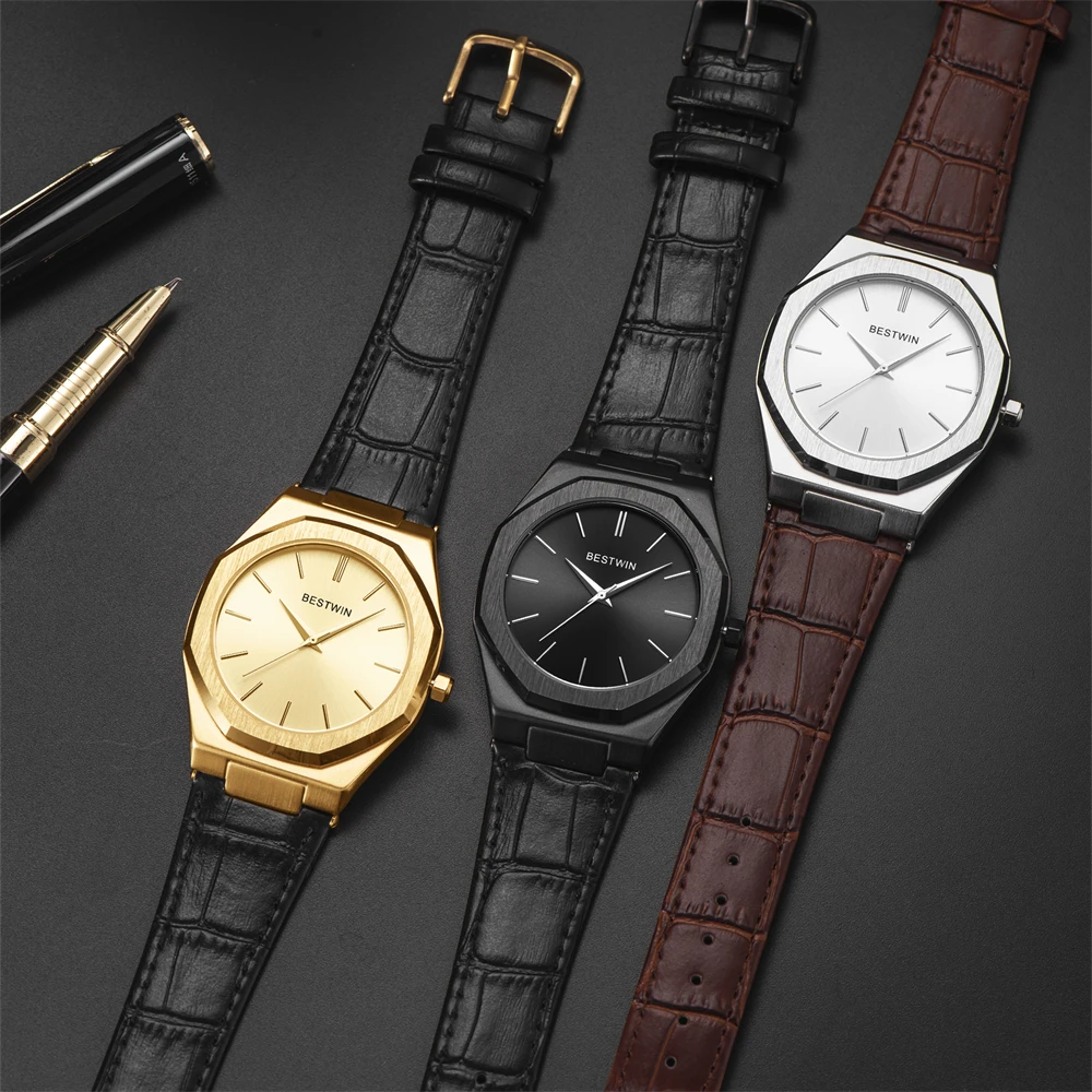 New Fashion Trendy Men\'s Watch with Waterproof Alloy Circular Dial for Life Business and Leisure Simple Men\'s Quartz Watch