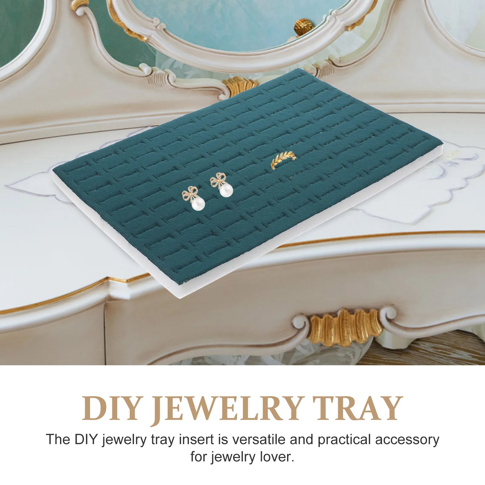 

2 Pcs Ring Hundred- Sponge Pad Display Stand Inner Tray Jewelry Drawer Inserts Holders Diy Rings