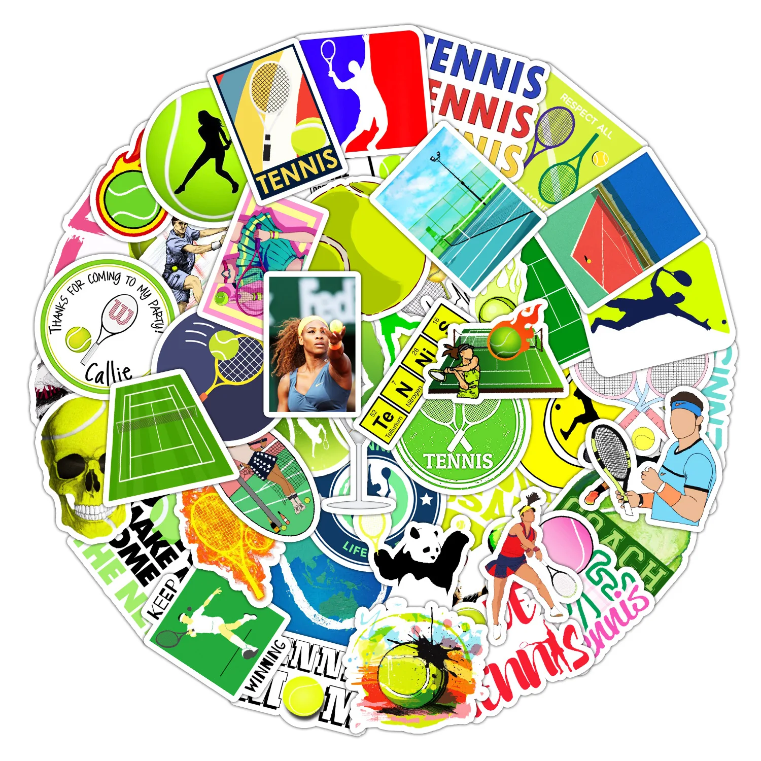 50PCS Tennis Graffiti Stickers Car Water Cup Suitcase Mobile Phone Laptop Decorative Stickers