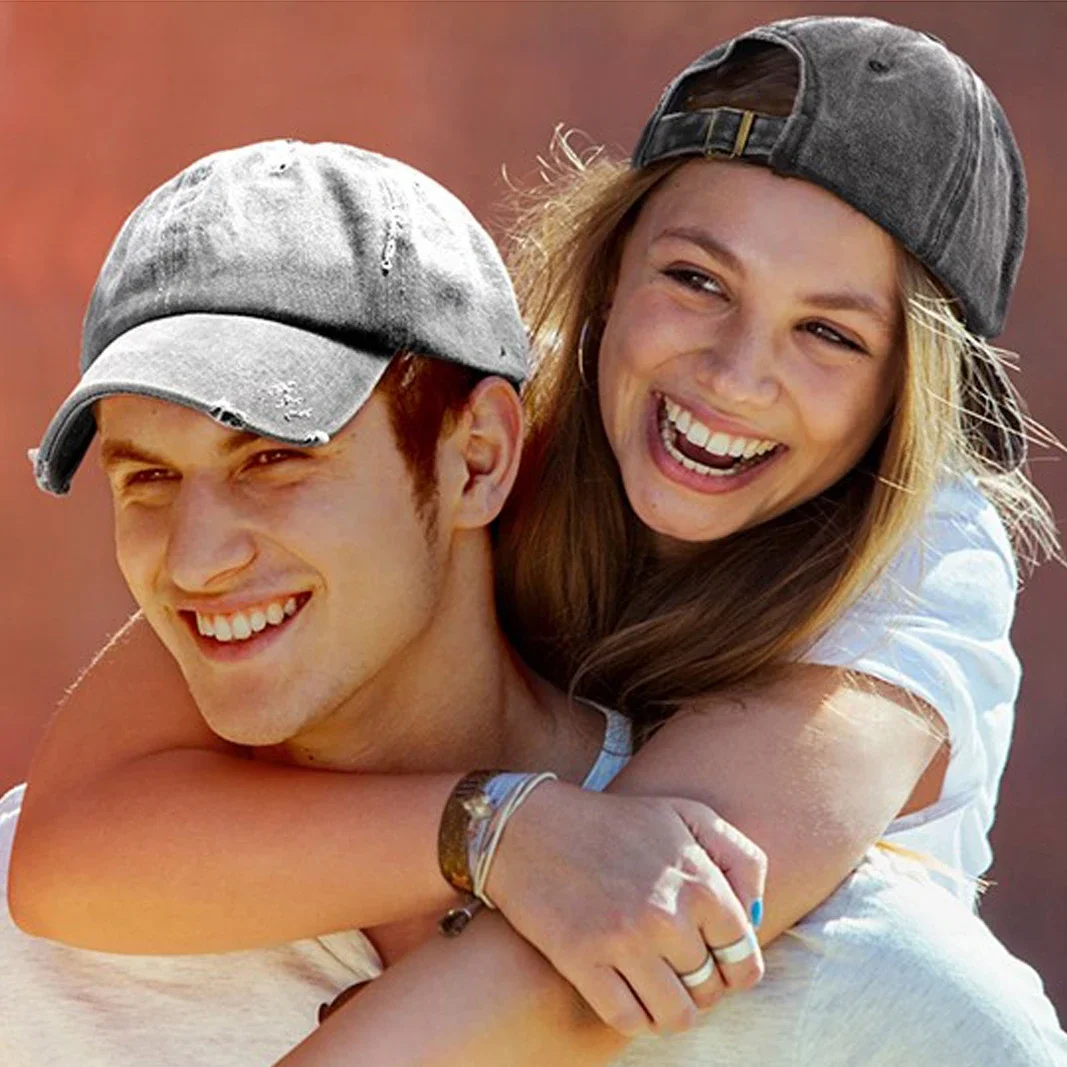 Distressed Baseball Cap Dad Hats for Men Women Vintage Washed Cotton Trucker Hat Adjustable Low Profile Unisex Style Headwear