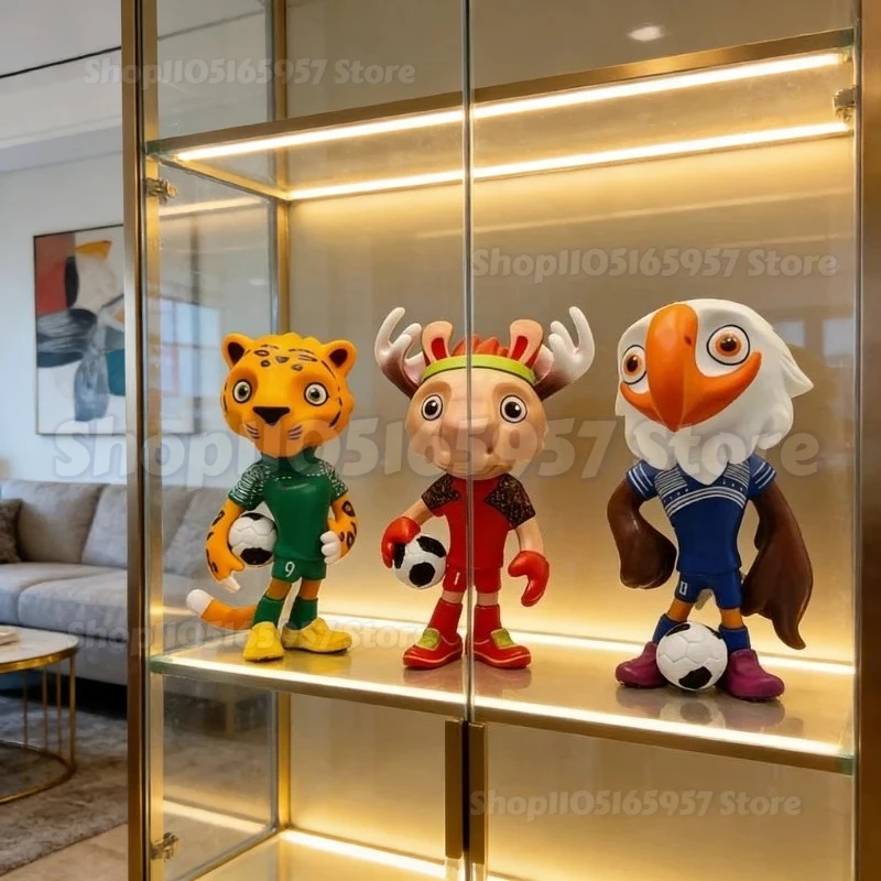 

2026 Soccer Mascot Jaguar Figure Cute Doll Collectible Souvenir Gift Desktop Ornament For Fans