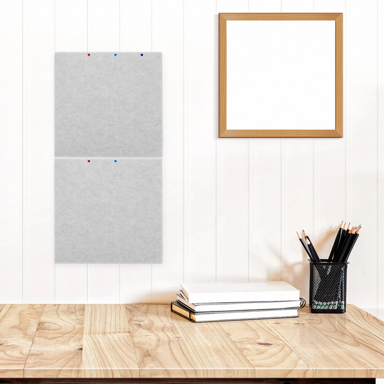 12Pcs Felt Wall Panels Self Adhesive Bulletin Board Large 8X11 8inch Cork Tiles Home Office Classroom Notice