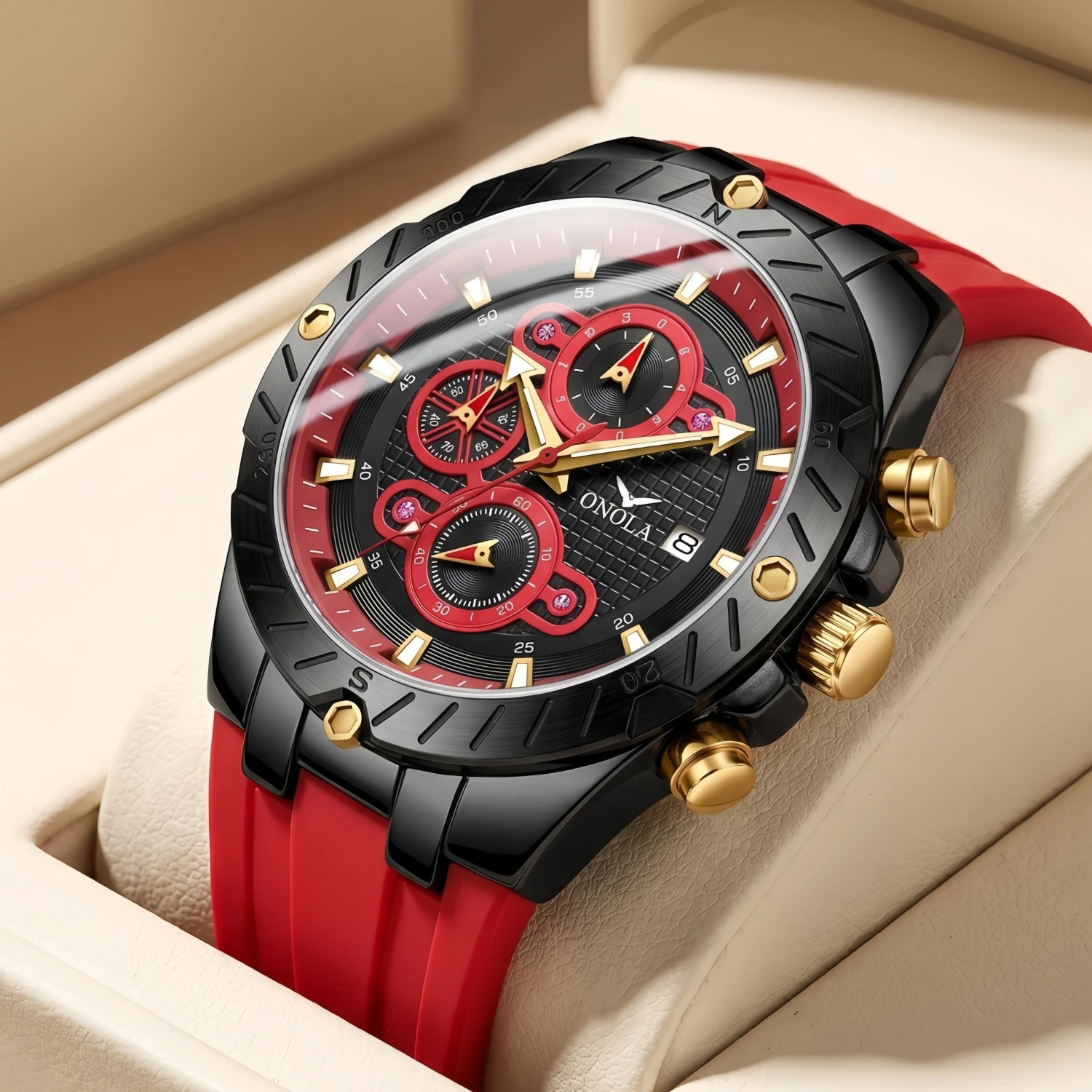 Luxury Men\'s Watch Brand ONOLA Fashion Multifunctional Luminous Quartz Sports Watch Men\'s Waterproof Relogio Masculino