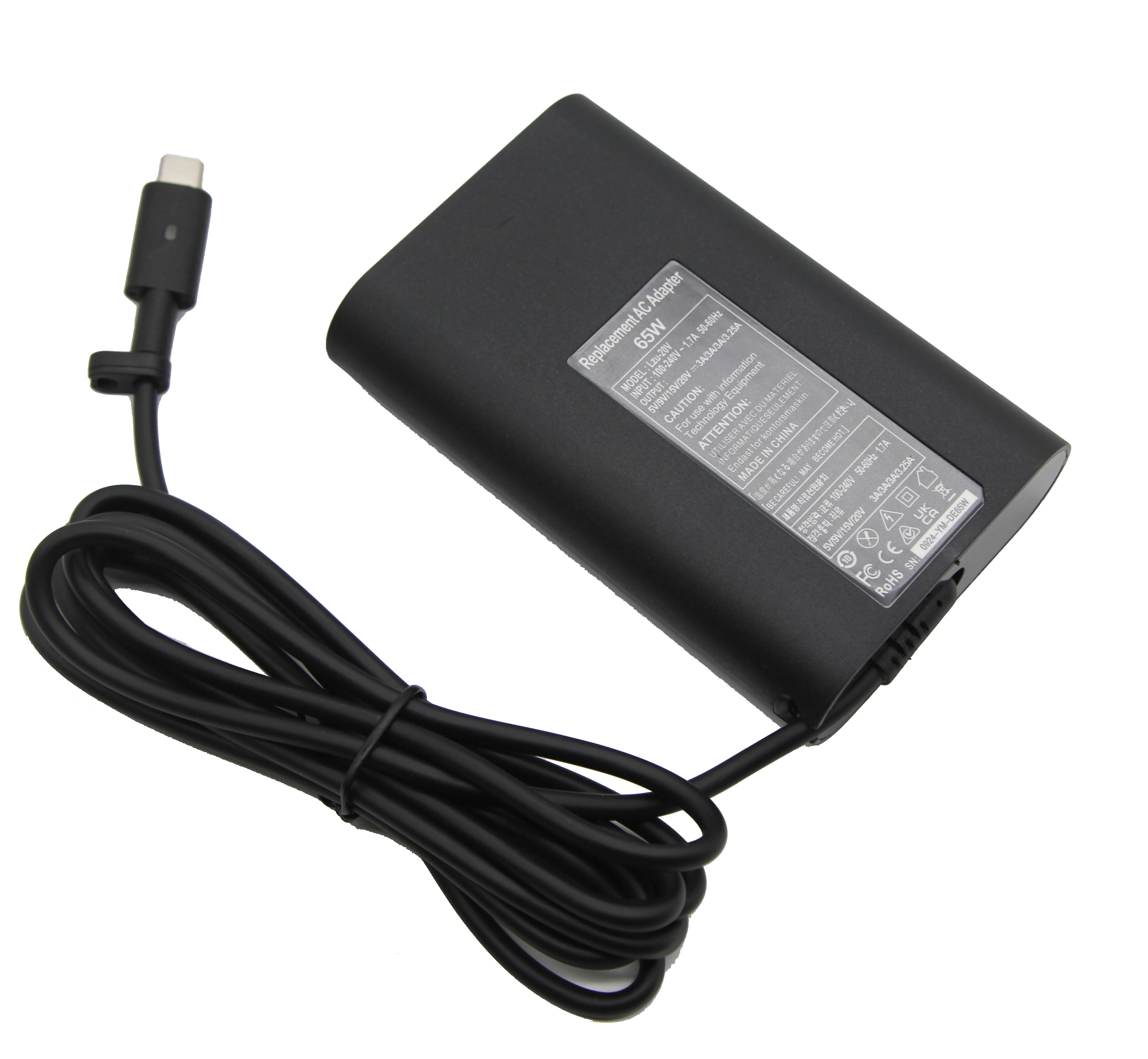 65W Type C Laptop Adapter for Dell Precision M4600 M4700 M4800 Alienware 13 R3 Charger Master G15 G16 DA180PM111