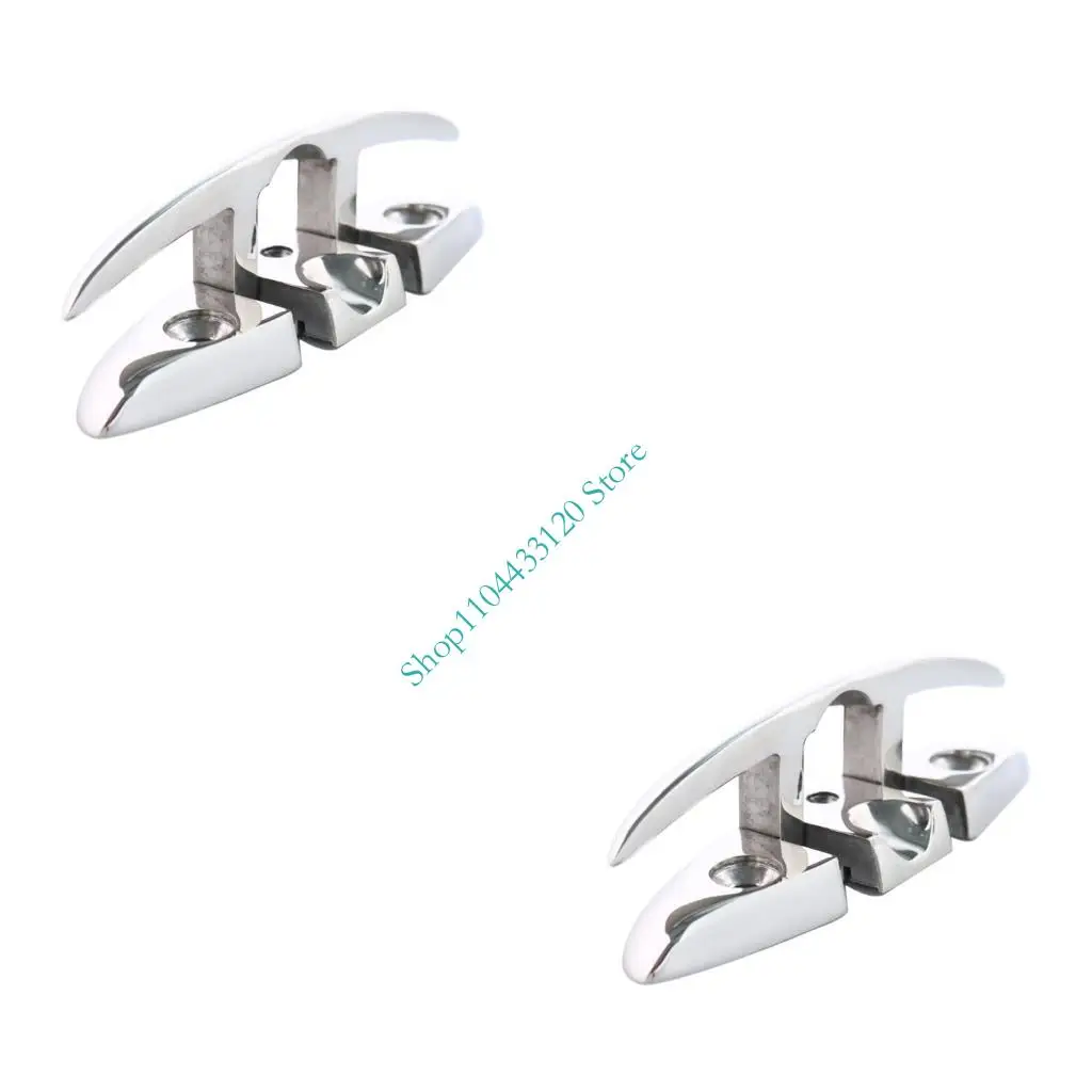 0XXD Heavy Duty Retractable Boat Cleat Steel Corrosion Resistant Dock Hardware Space Efficient Suitable for Compact Decks