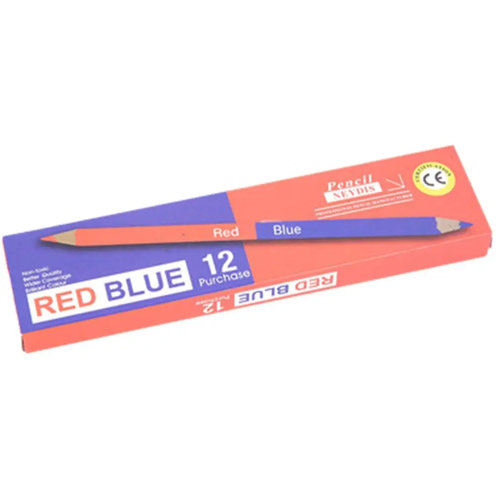 Big Pencil,Red&Blue Double-Ended,Medical Science Laboratory Supplies Construction Working Mark Plotting Wood W3P1