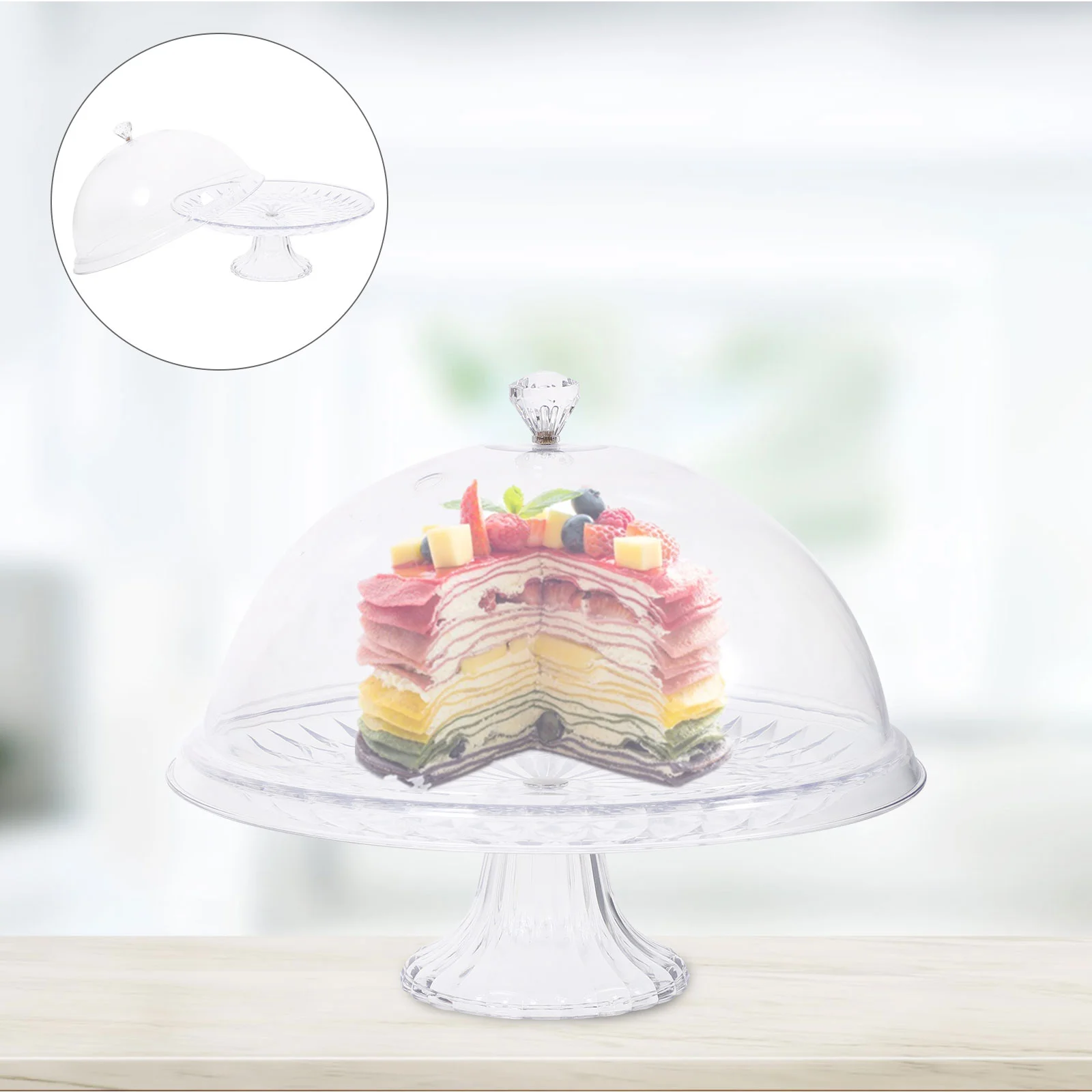 Round Acrylic Cake Stand Display Shelves Single Cupcake Tray Displaying Dessert Plate