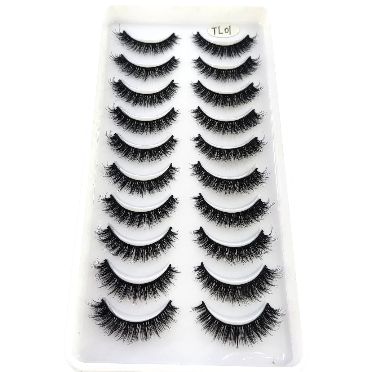 HBZGTLAD 5/10 paires doux et moelleux 3D vison artificiel faux cils épais roulé à la main vison faux cils naturel faux cils