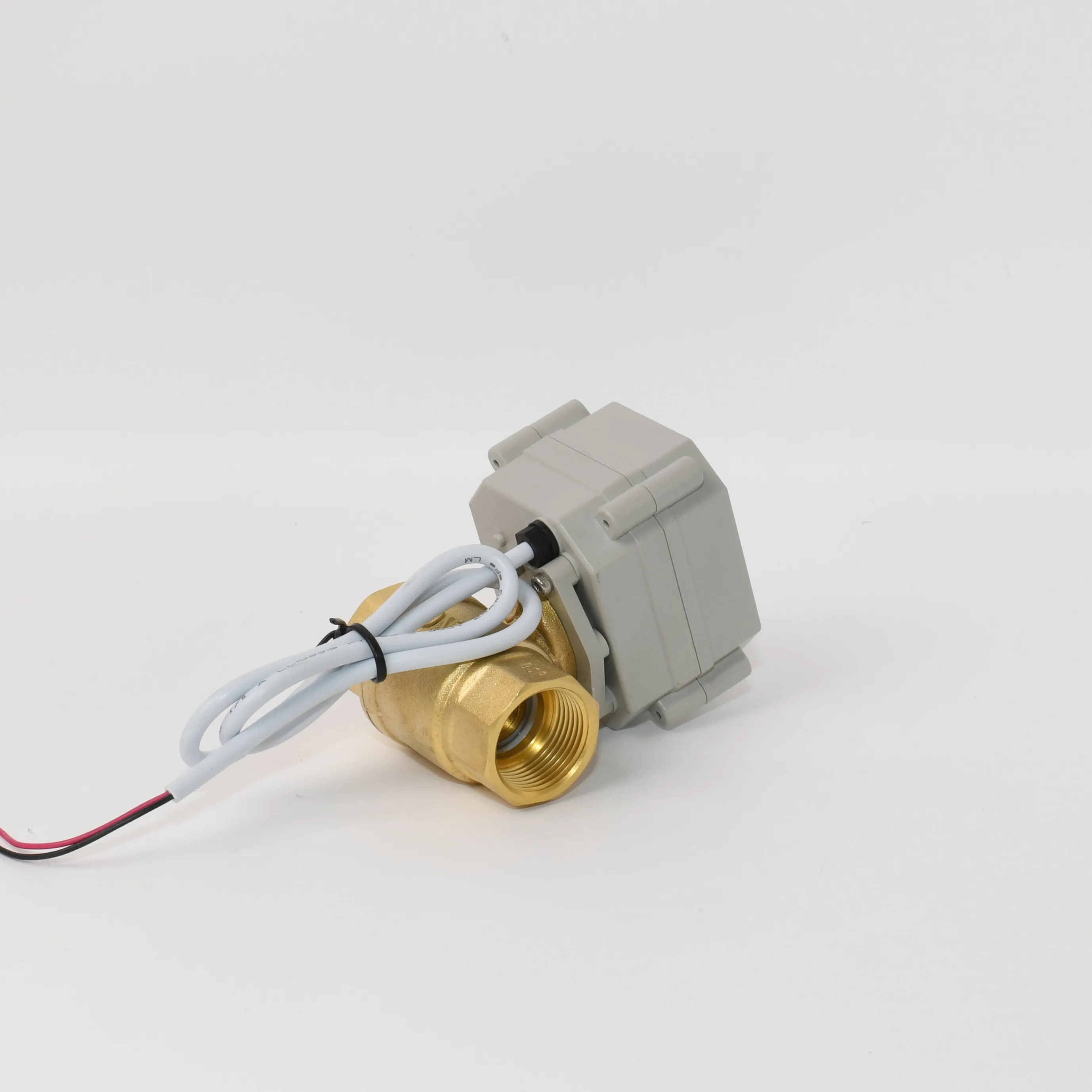 1/2'' 2 Wires Control Capacitor Return Brass Electric 2-way Motorized Ball Valve