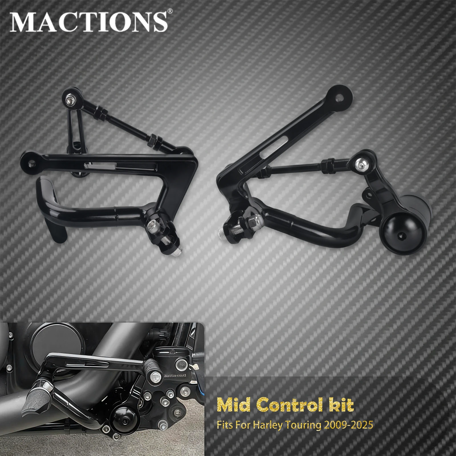 

Motorcycle Mid Control Kit Shift Brake Bracket Linkage Lever Set For Harley Touring Road King Electra Street Glide FLH 2009-2025