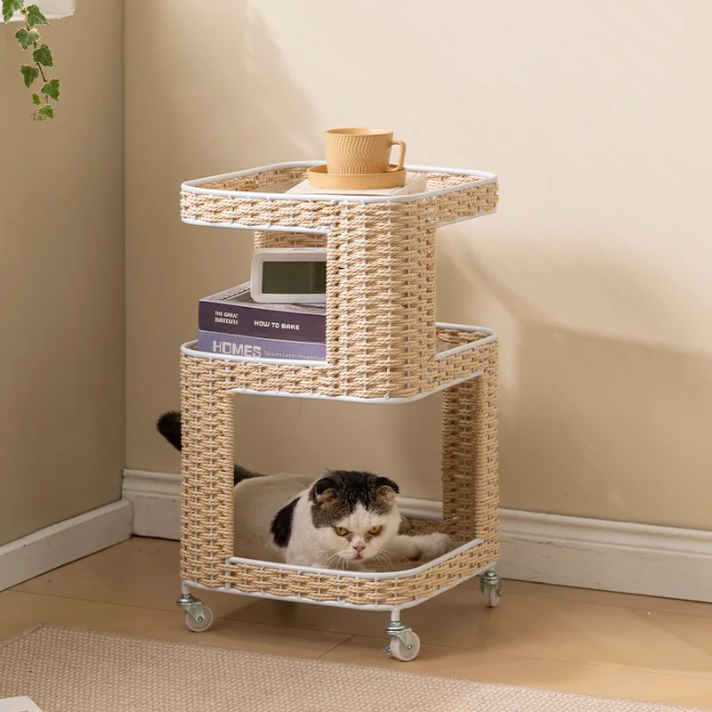 Pet cat kennel, scratch-resistant cat climbing frame, locker, integrated semi-closed sofa, moving side, a few cats