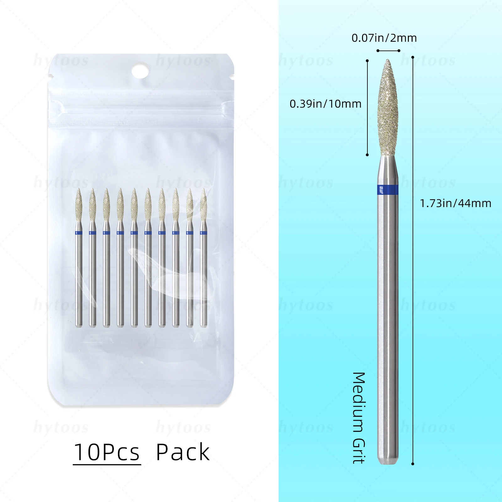 HYTOOS 10 ピース/パックダイヤモンドネイルドリルビットプロロシアキューティクルクリーンビット爪角質キューティクルクリーナー前処理ツール