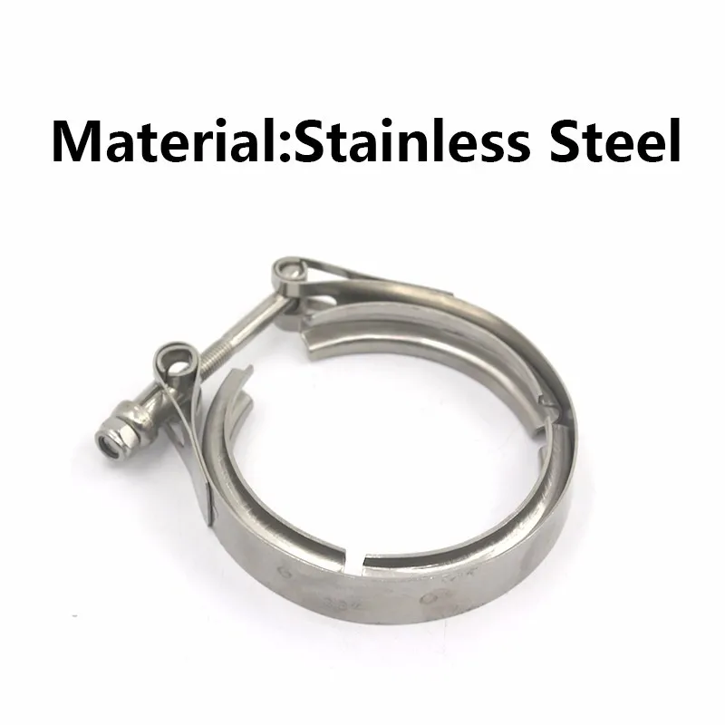 

JJ Tool AccessoriesThickened 304 Stainless Steel Throat Clamp, V-shaped Clamp, American Style Pipe for Automobile Exhaust Pipe