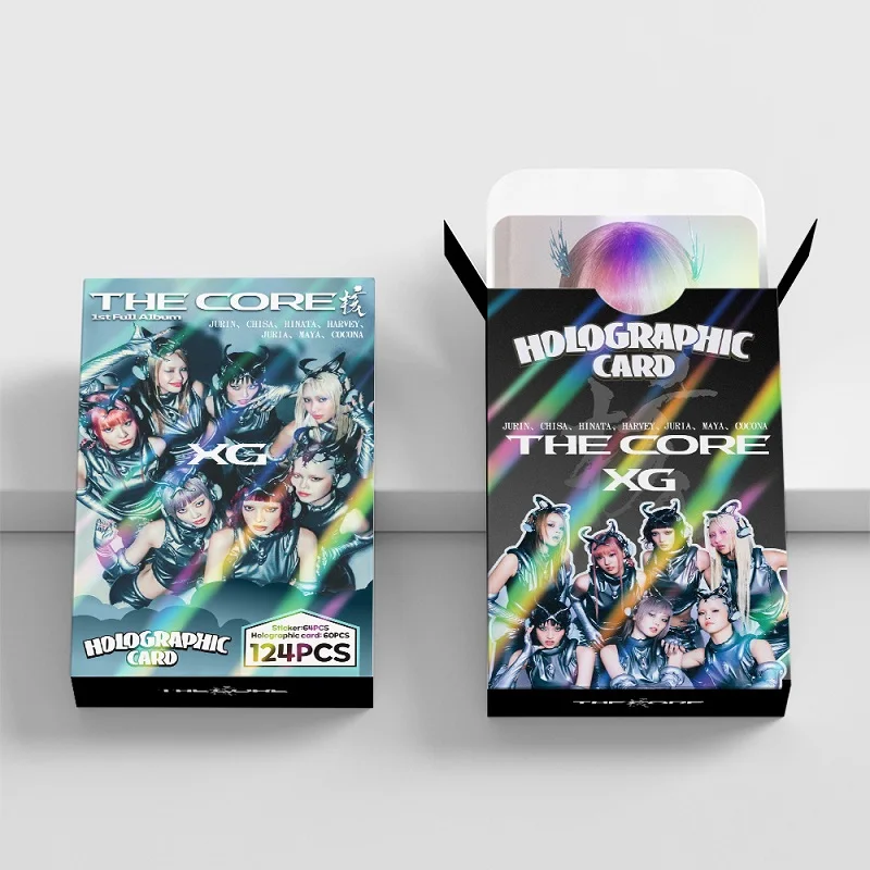 124PCS XG Album THE CORE Laser LOMO Cards Set - Korean Star Holographic Photo with Bonus Stickers Perfect Gift for Fans image 3