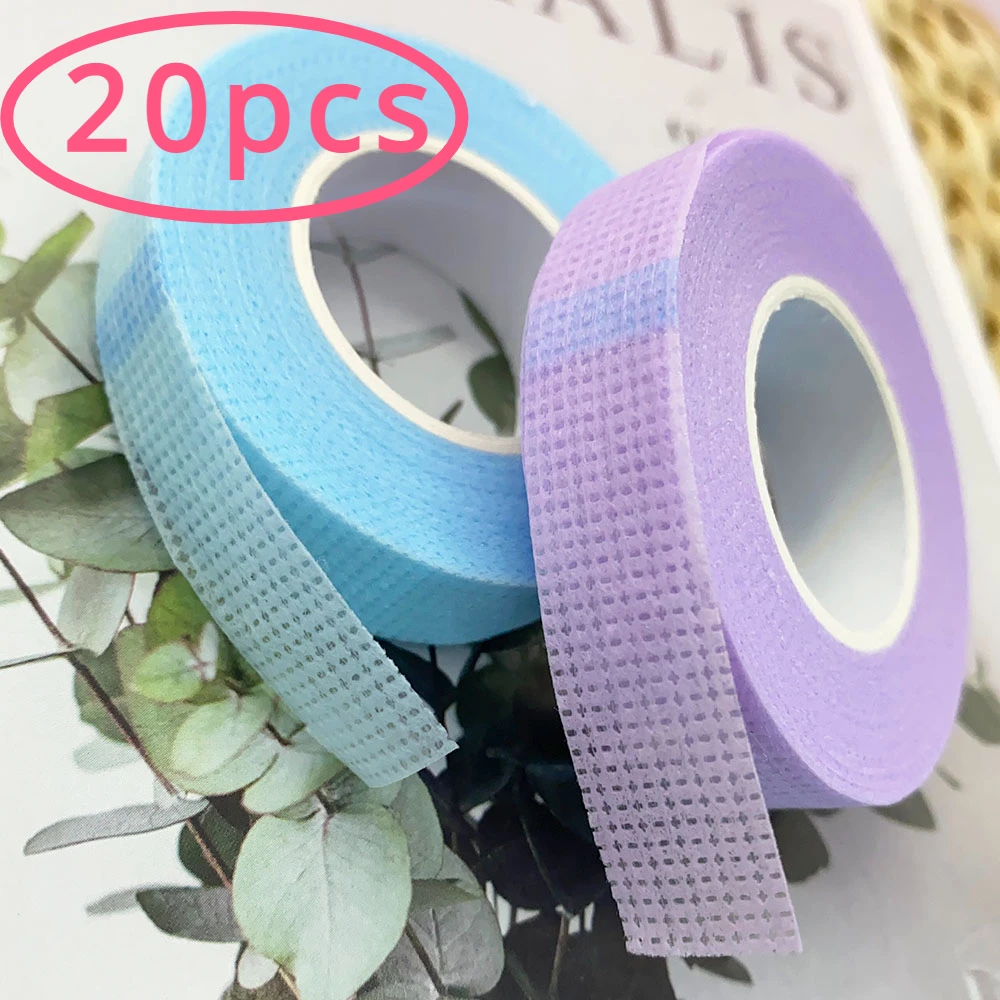 Nastro per ciglia 20 rotoli 9M Nastro di carta per estensione ciglia Toppe adesive in tessuto non tessuto traspirante all'ingrosso sotto il cuscinetto per gli occhi