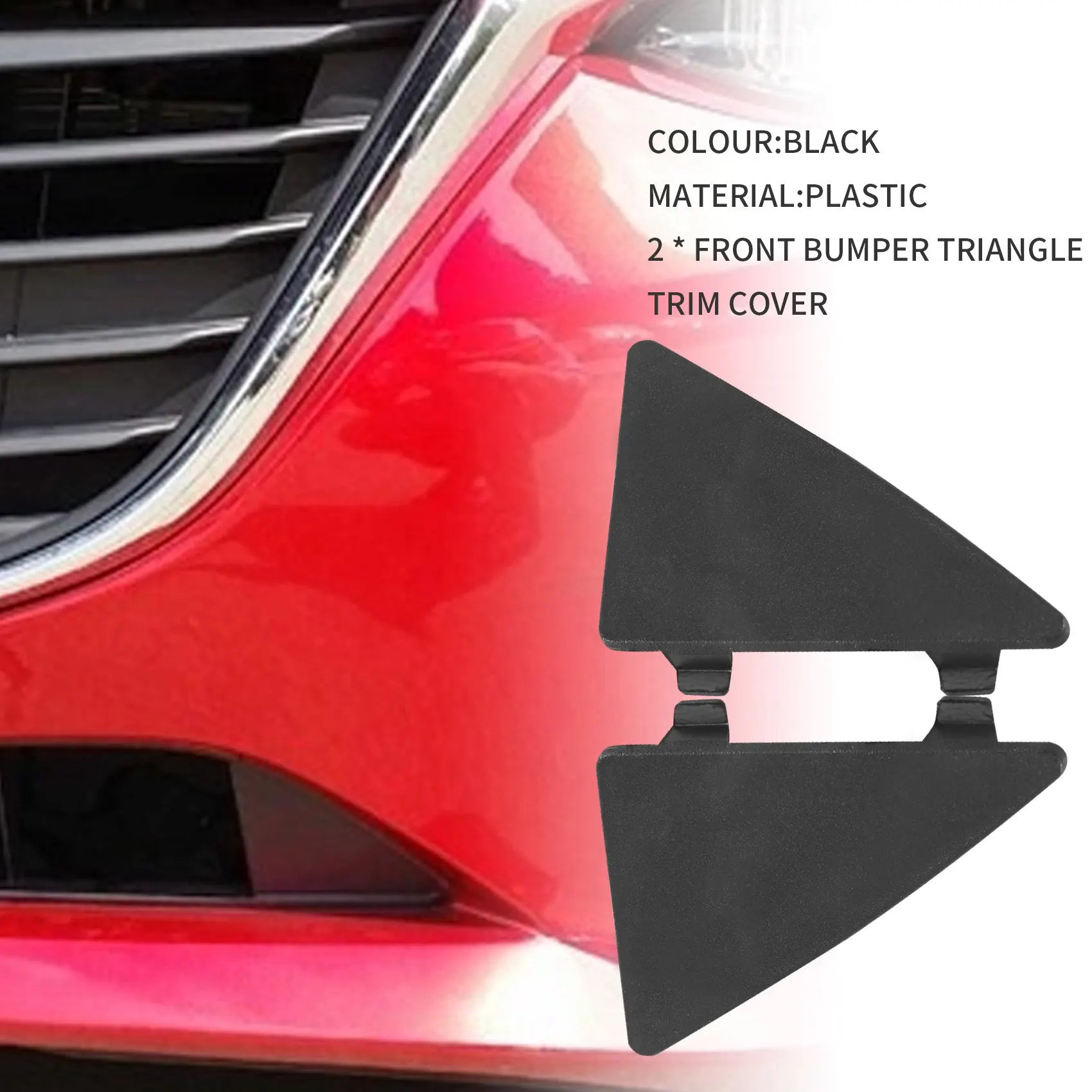 Car Front Bumper Triangle Trim Cover Cap for Mazda 3 Axela 2014-2016 BHN1-50-101 BHN1-50-102