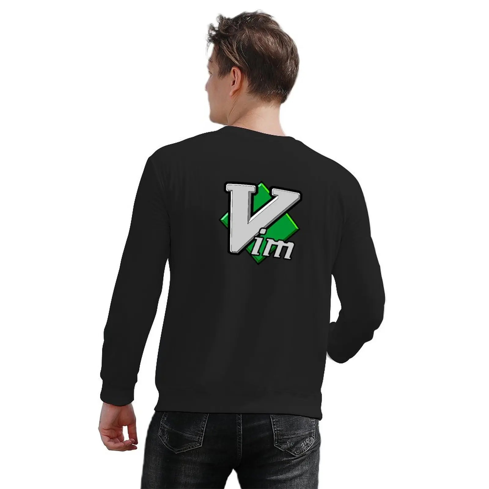Vim Text Editor بلوفر رياضي للرجال ملابس الخريف ملابس رجالي موضة الرجال البلوز المعتاد